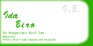 ida biro business card